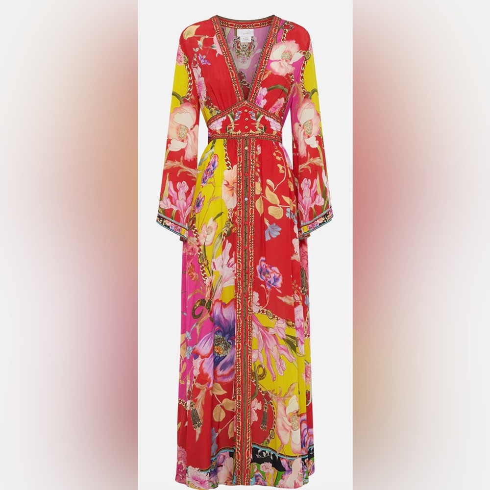 Camilla Kimono Sleeve Dress With Shirring Detail - XS The Beetles